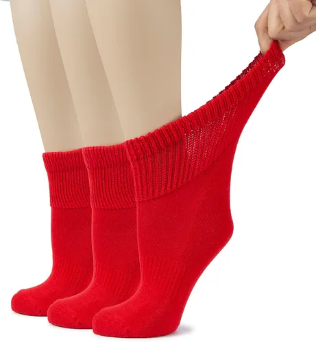 Vista 25 de Hugh Ugoli Calcetines tobilleros de algodón para mujer para diabéticos, anchos, sueltos, elásticos, puntera sin costuras, semiacolchado superior sin