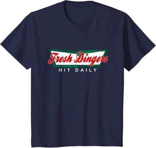 Vista 56 de Camiseta divertida de béisbol y softbol Don't Bunt Hit Fresh Dingers, Negro