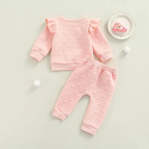 Vista 3 de vchoohce Conjunto de manga larga para niña y hermana grande sudadera con estampado de letras lilhermana mayor 2 piezas ropa de otoño e invierno
