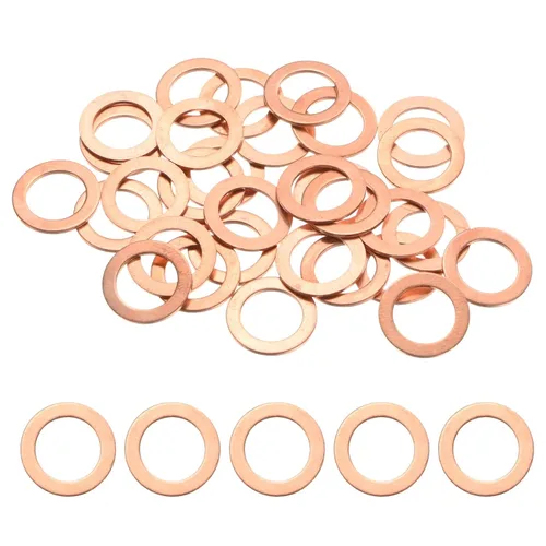 Vista 28 de M METERXITY Paquete de 30 arandelas de cobre, arandelas métricas de sellado de cobre M6x12x1mm para pernos, tornillos, tuercas