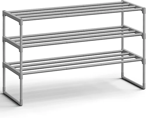 Vista 13 de SONGMICS Zapatero, Organizador de Zapatos de 2 Niveles, Estante de Almacenamiento de Metal, Vertical o Invertido, para 3-6 Pares, Apilable