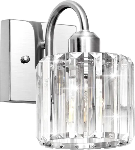 Vista 13 de Luz de tocador de baño dorada - Accesorio de luz de baño de cristal sobre espejo