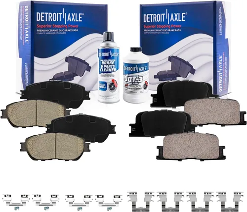 Vista 40 de Detroit Axle - Pastillas de freno traseras para Toyota Prius 2012-2015 Prius Plug-In 2017-2018 Corolla iM 2016 Sion iM 2011-2017 Lexus CT200h