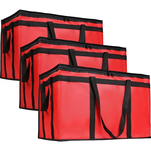 Vista 44 de Paquete de 1 bolsa aislada para entrega de alimentos con parte inferior dura, calentadores de alimentos comerciales XXXL para Uber Eats/Doordash
