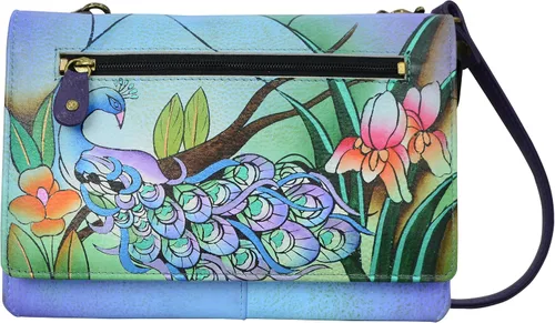 Vista 15 de Anna by Anuschka Women’s Hand-Painted Genuine Leather Organizer Wallet On a String