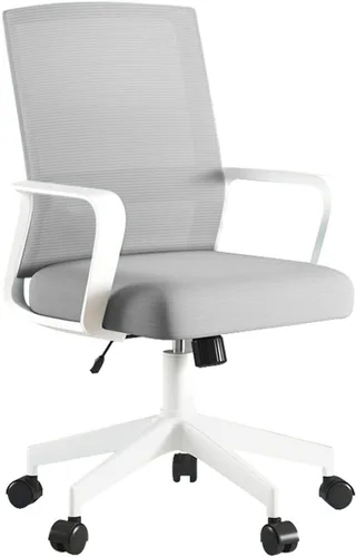 Vista 8 de Silla de oficina en casa, silla de escritorio con respaldo alto con soporte lumbar ajustable, silla de computadora con cojín suave, silla giratoria