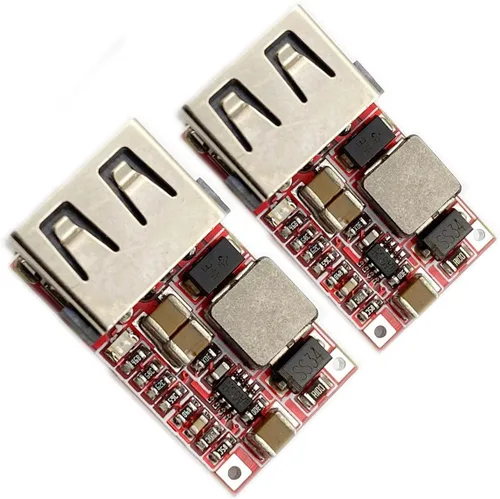 Vista 2 de Kiro&Seeu 2 unids DC-DC Buck reductor convertidor USB Power Voltaje Regulador Junta 6-24V Entrada a 5V 2A USB Cargador de Coche Módulo C-DMD-2P