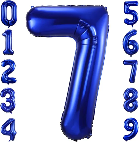Vista 18 de Globos de número 0 azul marino, 40 pulgadas, globos de cumpleaños grandes de papel aluminio brillante azul oscuro, globos digitales de número