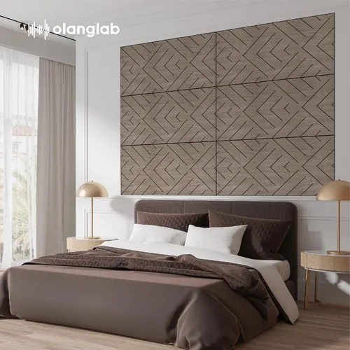Vista 7 de Olanglab Paquete de 6 paneles de pared de chapa de madera, paneles absorbentes de sonido de 24 x 48 pulgadas para reducción de ruido, triángulo