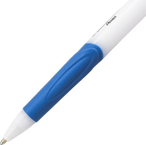 Vista 4 de Bolígrafo Pentel GlideWrite con tinta TechniFlo, (1.0mm) trazo medio, tinta azul claro, caja de 12 (BX910-S1)
