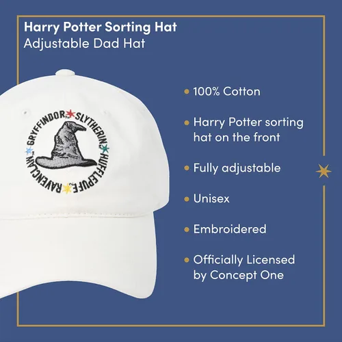 Vista 6 de Concept One Warner Bros Harry Potter Dad Hat, Adjustable Baseball Cap