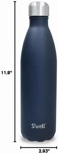 Vista 6 de S'well - Botella de agua reutilizable de acero inoxidable, 25.4 fl oz, azurita, triple aislamiento y a prueba de fugas, para bebidas calientes y Azul