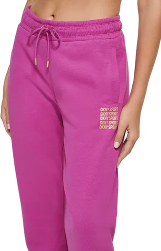 Vista 5 de DKNY Pantalón deportivo de forro polar con bolsillos para mujer