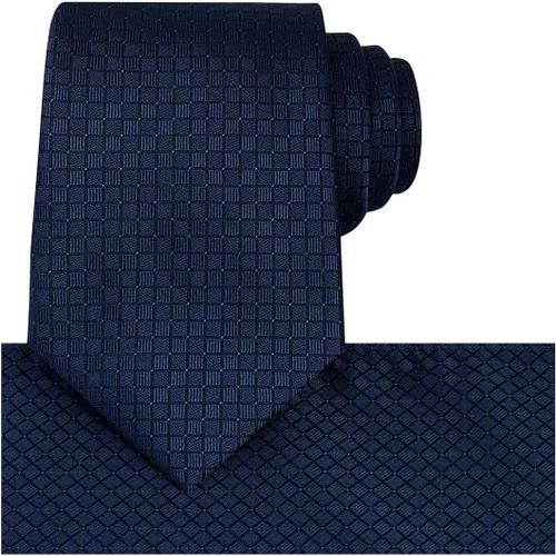 Vista 78 de KissTies Mens Checkered Tie Set Solid Color Festive Necktie + Pocket Square