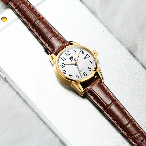Vista 9 de OLEVS Relojes para mujer, de cuero marrón, fácil de leer, de cuarzo, analógicos, de cara pequeña, para mujer, impermeable, casual, simple