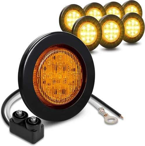 Vista 14 de ONLINE LED STORE - Luces de delimitación lateral de 13 LED, redondas, de 6.35 cm (padre)., Paquete de 1, Ambar