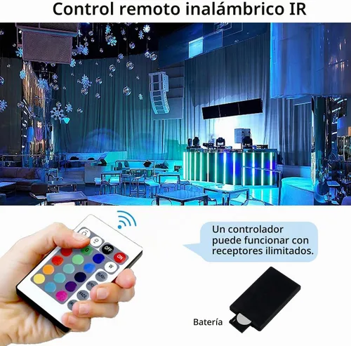 Vista 5 de Ruirui DC5V 24 Key IR Control remoto con 3.3 ft USB controlador IR en línea para 5050 2835 RGB LED tira de luz