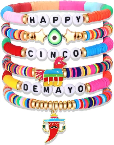 Vista 294 de Surfer Heishi - Pulseras apilables para mujer, apilables, de vinilo arcoíris, disco de arcilla, pulseras elásticas para la amistad, joyería bohemia