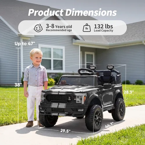 Vista 8 de Ford Shelby F150 - Juguete de paseo de 2 plazas y 24 V con licencia para Negro