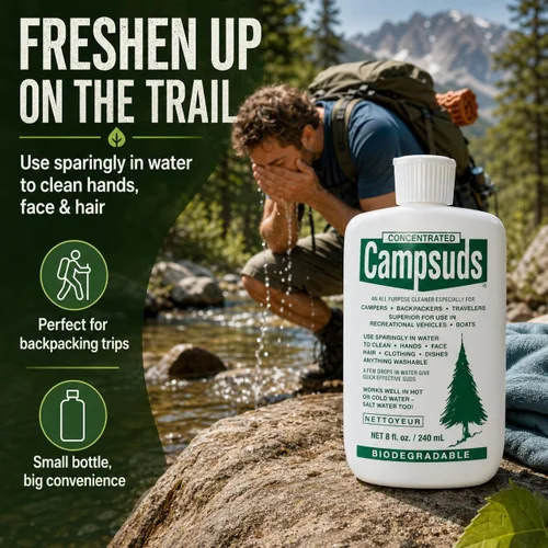 Vista 3 de Sierra Dawn Outdoor Soap - Premium Biodegradable Camping & Backpacking Essential - All-Purpose Natural Soap for Dishes, Clothes & Personal Care