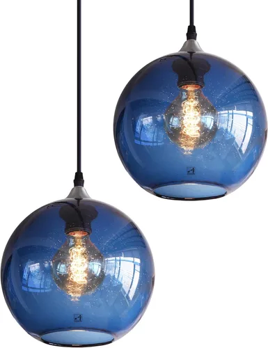 Vista 9 de Iluminación colgante para isla de cocina, luces colgantes de vidrio rústico moderno, globo transparente, luces de burbujas de semillas