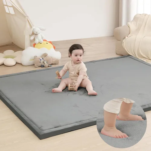 Vista 73 de Huloo Sleep - Tapete de juego para la habitación de bebés y niños pequeños, anticaídas, de espuma elástica de 1.3" de grosor, 28" x 72", terciopelo
