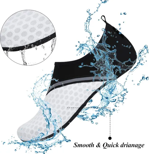 Vista 2 de Zapatos de agua para hombre y mujer de secado rápido para playa piscina natación buceo surf deportes acuáticos caminar yoga Mármol y negro