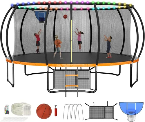 Vista 14 de Zevemomo - Trampolines de 8.0 pies, 10.0 pies, 12.0 pies, 14.0 pies, 16.0 pies, para exteriores, trampolines para niños y adultos, trampolines
