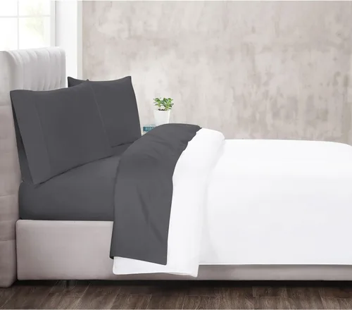 Vista 11 de Christian Siriano NY - Juego de sábanas y fundas de almohada de 3 piezas tamaño individual de 300 hilos - Colección satén de algodón - Azul
