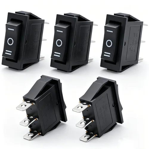 Vista 21 de Twidec /6 interruptores basculantes de 12 V de encendido/apagado de barco CA 6A/250V 10A/125V SPST 2 pines 2 posiciones interruptor de palanca