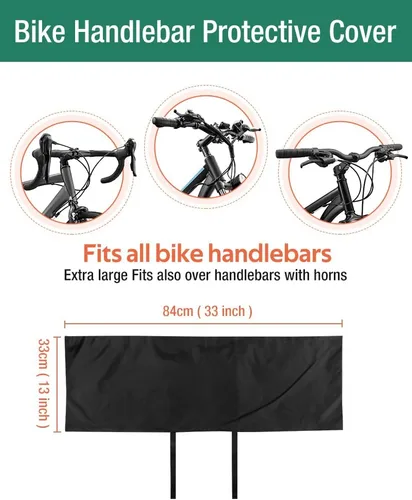 Vista 2 de Cubierta de bicicleta de 2 piezas para manillar, fácil de instalar y desmontar. Cubierta de manillar de bicicleta estándar 2P / 1P grande impermeable