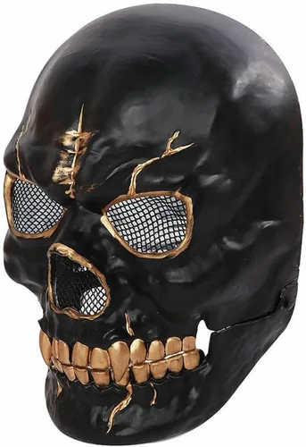 Vista 2 de NewL Máscara de calavera de terror con mandíbula movible para hombres 2024 Casco de cosplay aterrador de Halloween