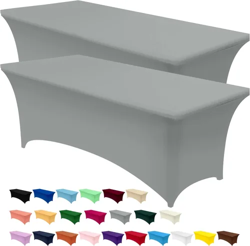 Vista 61 de Utopia Kitchen Mantel rectangular de spándex de 4 pies [1 unidad, negro] 200 GSM elástico, ajustado, lavable y resistente a las arrugas, cubierta