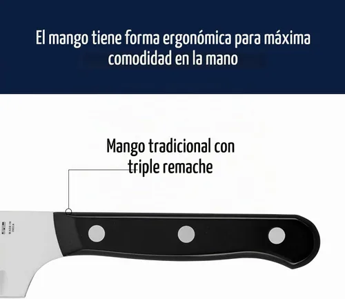 Vista 4 de HENCKELS Solution - Cuchillo Santoku de borde hueco afilado de 5 pulgadas, diseño alemán informado por más de 100 años de maestría, negro/acero