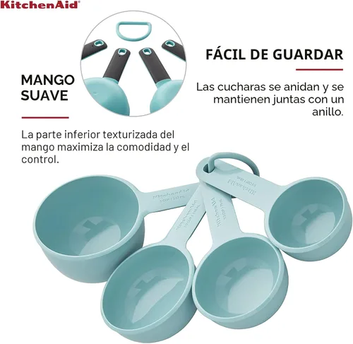 Vista 6 de KitchenAid Vasos medidores, juego de 4, Aqua Sky