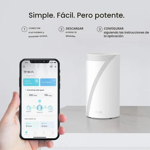 Vista 7 de TP-Link Deco 7 Elite BE85 Tri-Band WiFi 7 BE22000 Sistema de malla para todo el hogar - 2-Stream 22 Gbps, 2 puertos de 10G + 2 puertos de 2.5G