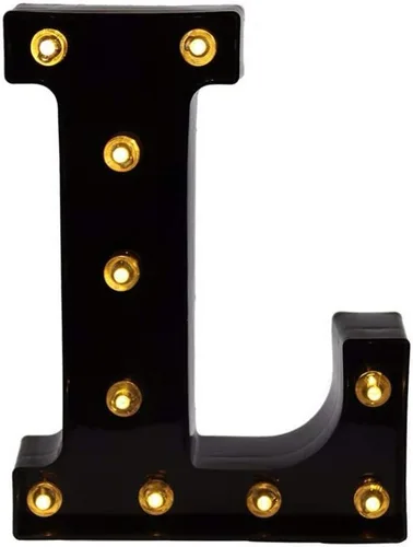Vista 39 de Ulalaza Letrero de luz LED en blanco y negro, 2 letras AA alimentadas por batería para boda, fiesta de cumpleaños, lámpara de Navidad, luz nocturna