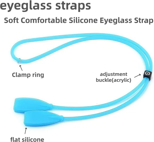 Vista 2 de Correa ajustable para gafas, diseño elástico y elástico, adecuado para gafas de miopía, lentes de sol, gafas deportivas