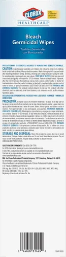 Vista 4 de Clorox Pro Healthcare - Toallitas germicidas de lejía, limpieza sanitaria y limpieza industrial, toallitas Clorox Wipes, 50 toallitas envueltas