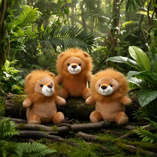 Vista 3 de Arrowbash 8 juguetes de peluche de leones de 9 pulgadas, a granel, regalo de fiesta de león, juguetes de peluche para niños y niñas, recuerdos