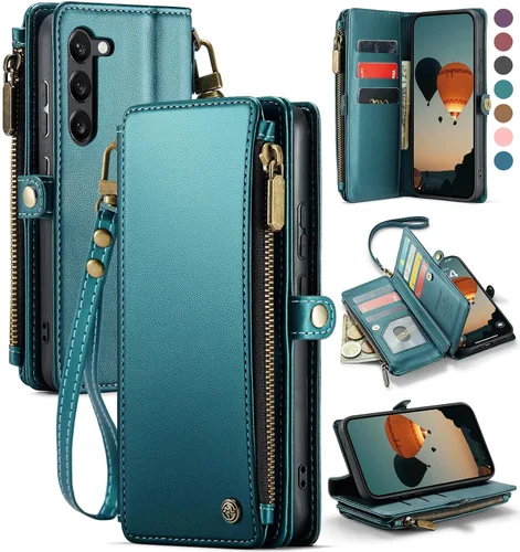 Vista 17 de Defencase Funda Cartera Magnética para Samsung Galaxy S23+/ S23 Plus Compatible con Magsafe con Bloqueo RFID, Cremallera y Portarjetas, Funda