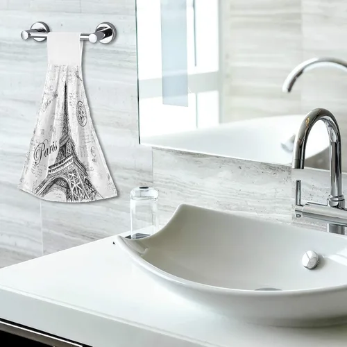 Vista 7 de Nander Toalla de algodón Paris Eiffel Tower, 2 toallas absorbentes para baño, lavable a máquina
