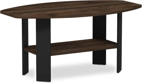 Vista 5 de Furinno - Mesa de centro de diseño simple, color nogal Columbia/negro