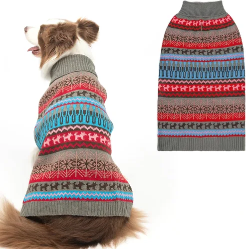 Vista 10 de Suéter Mihachi para perro - Ropa de abrigo de invierno con tiras coloridas para clima frío