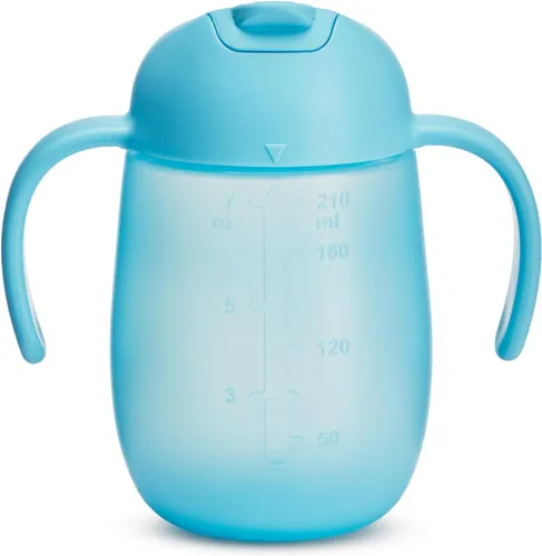 Vista 7 de Munchkin Simple Clean Trainer Vaso Entrenador Sippy Cup con Asas, 6+ Meses, 7 Onzas, Azul/Verde