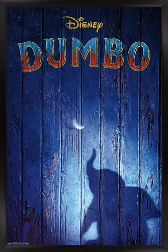 Vista 8 de Trends International Disney Dumbo - Póster de pared Teaser, 14.725 x 22.375 pulgadas, versión enmarcada de madera de granero Versión enmarcada