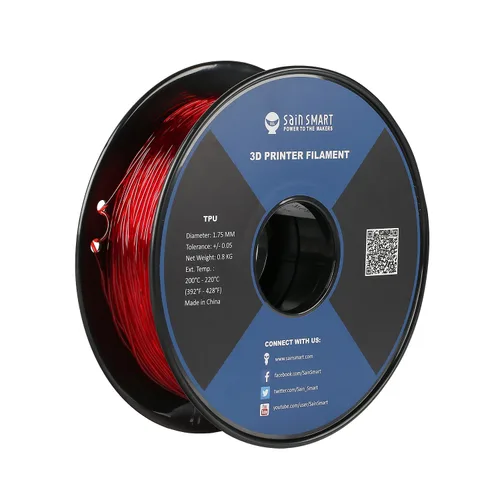 Vista 13 de Bobina de filamentos para impresoras 3D SainSmart, 0.06 pulgadas, flexible, TPU, 1,7 libras, Negro, 1