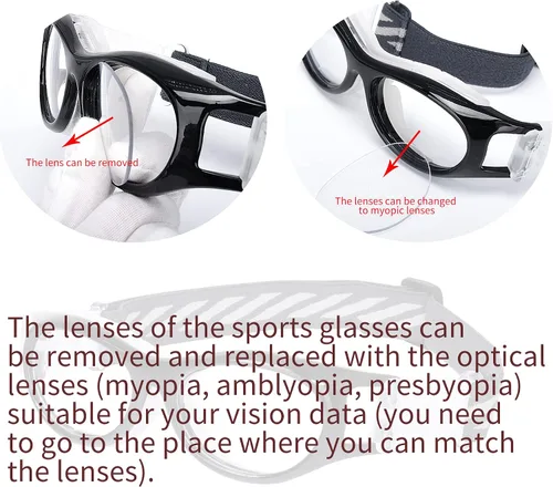 Vista 3 de SooGree Gafas deportivas para niños – Gafas de baloncesto y fútbol – Gafas de seguridad para niños – Anteojos antigolpes – Marco 7-14