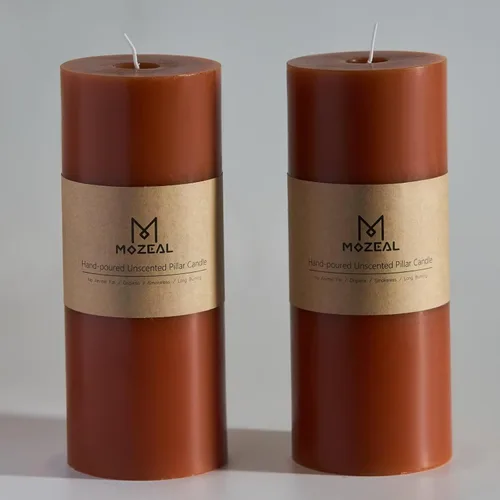 Vista 103 de MOZEAL Juego de 3 velas sin perfume vertidas a mano de 3 x 6 pulgadas, velas tipo pilar sin goteo, combustión de larga duración, aproximadamente 120