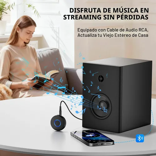 Vista 7 de SONRU Adaptador Bluetooth Aux para Coche, Receptor de Audio Inalámbrico, Kit Portátil de Manos Libres con RCA AUX 3.5mm para Sistema de Sonido
